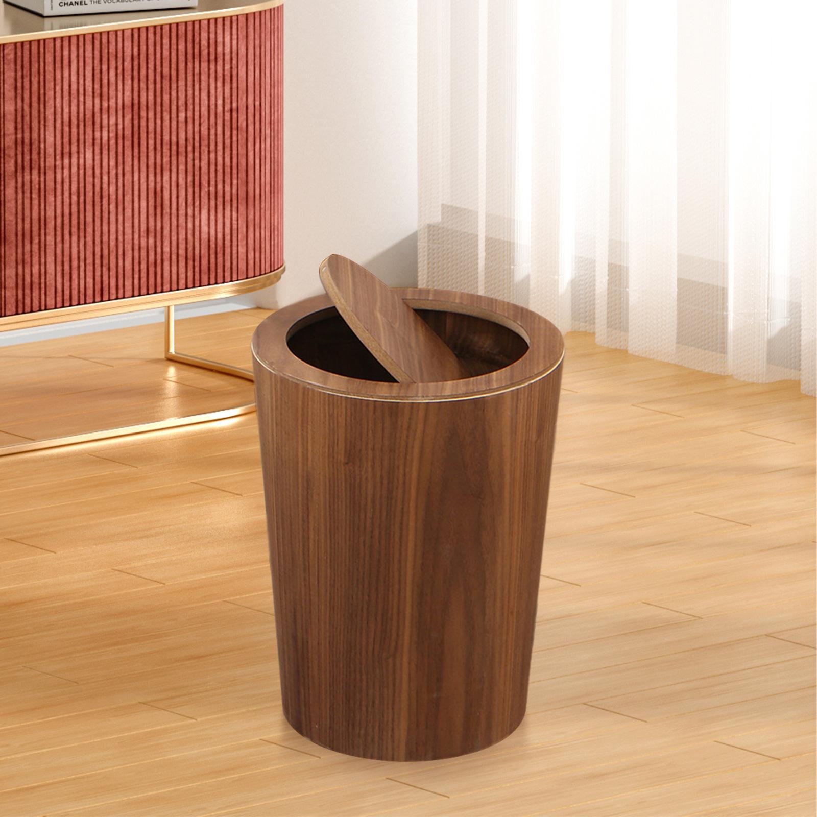 Trash Can with Lid 10L Recycling Bin Fashion Accessories Rustic Multipurpose Waste Bin for Entryway Home