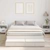 Storage Bed Frame in White 140 cm Particleboard