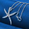 925 Sterling Silver 16-30 Inch Exquisite Starfish Zircon Pendant Necklace, Women's Wedding Accessories Gift, Fashionable Jewelry
