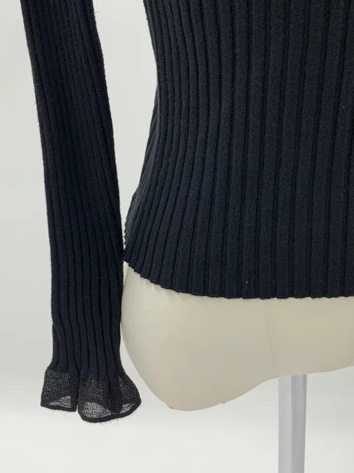 Chic Sheer Knit Top for Women – Long Sleeve, Half Neck, Ribbed Slim Fit, Office, Casual, Date Wear