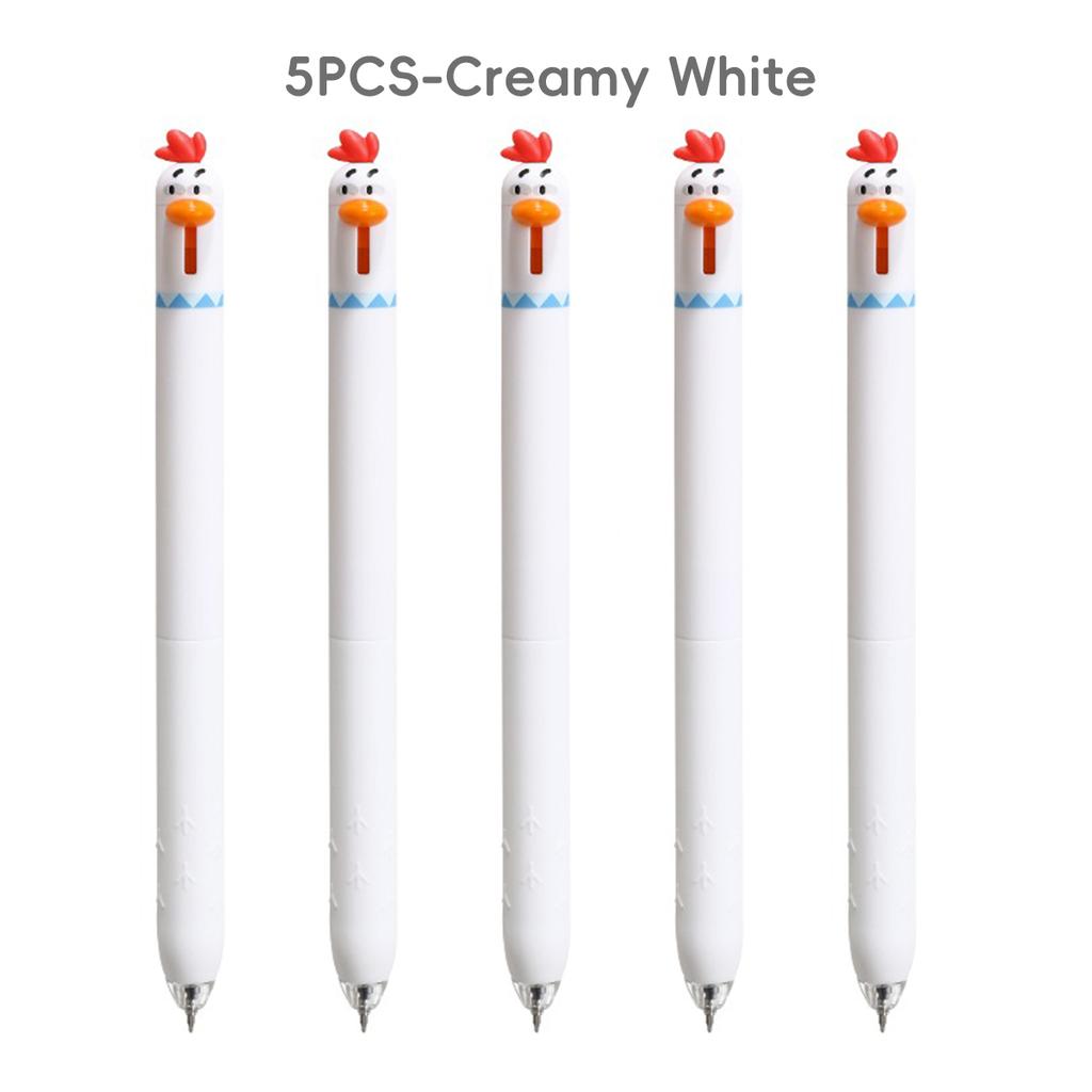 Cute Chicken Click Pen Stress Relief Fidget Toy Exam Must Have 0.5mm Fast-Drying Ink Gel Pen for School Office Back To School