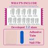 Red French Bow Press On Nails, Long Stiletto Fake Nails, 3D Red Bow Removable Elegant False Nail Tips