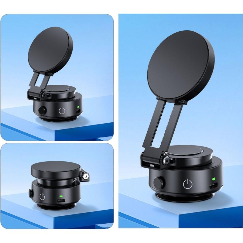 Phone Holder Bracket Stand Rack 360 Degree Rotation Powerful Magnets for Car Mount Strong Grip Vacuum Suction Attachment