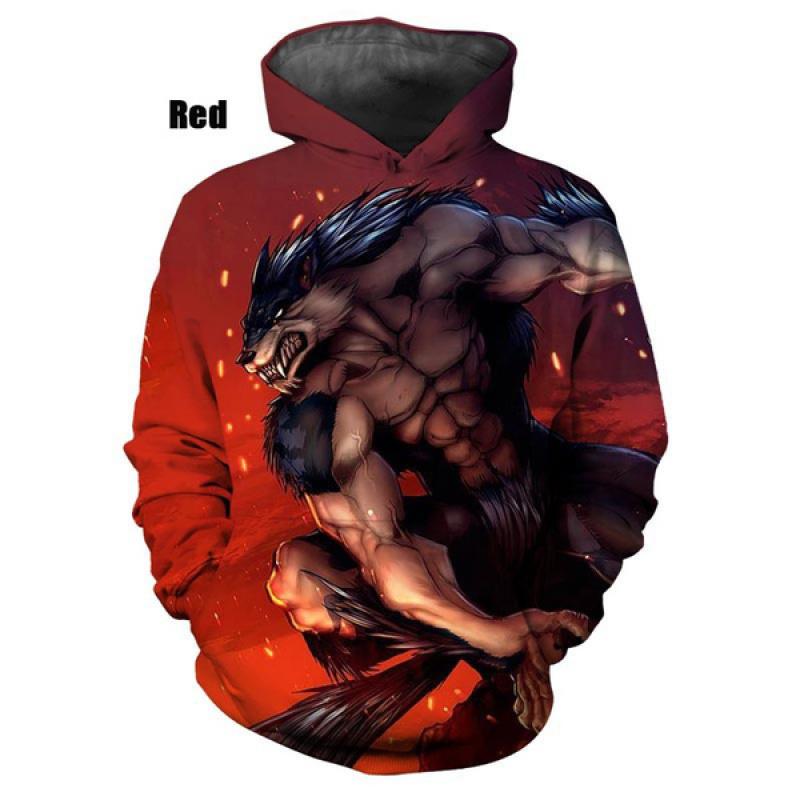 

New Fashion Werewolf Wolf 3D Print Hoodie Sweatshirts Men Women Fashion Casual Long Sleeve Pullover S