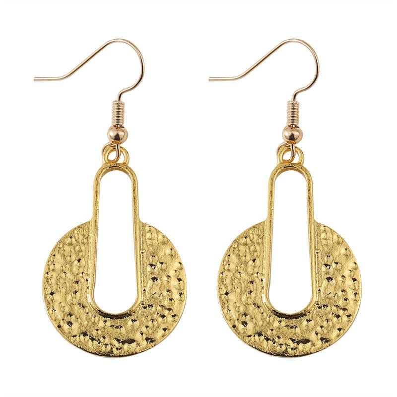 

Western Style Tribal Long Round Retro Exaggerated Fashion Texture Combination Earrings золотий