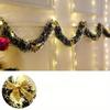 Christmas Tinsel Garland Artificial Christmas Garland With LED Lights Xmas Metallic Twist Hanging Garland Fireplace 2m