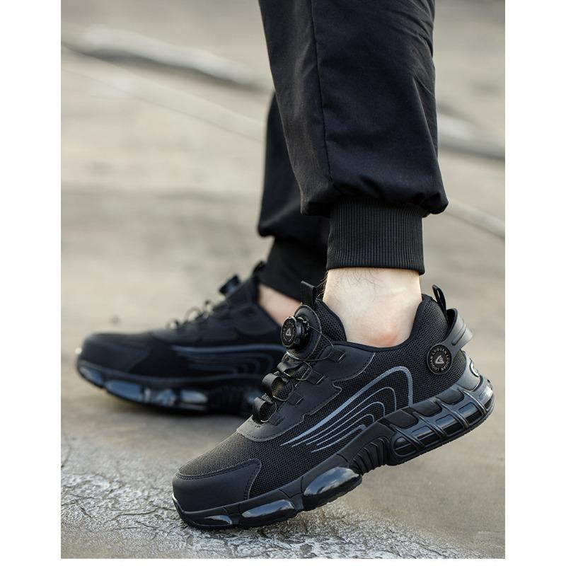 

Rotating button shoes men s anti-smashing and anti-piercing, lightweight, breathable, wear-resistant and non-slip workshop protective work shoes 262 black; 36