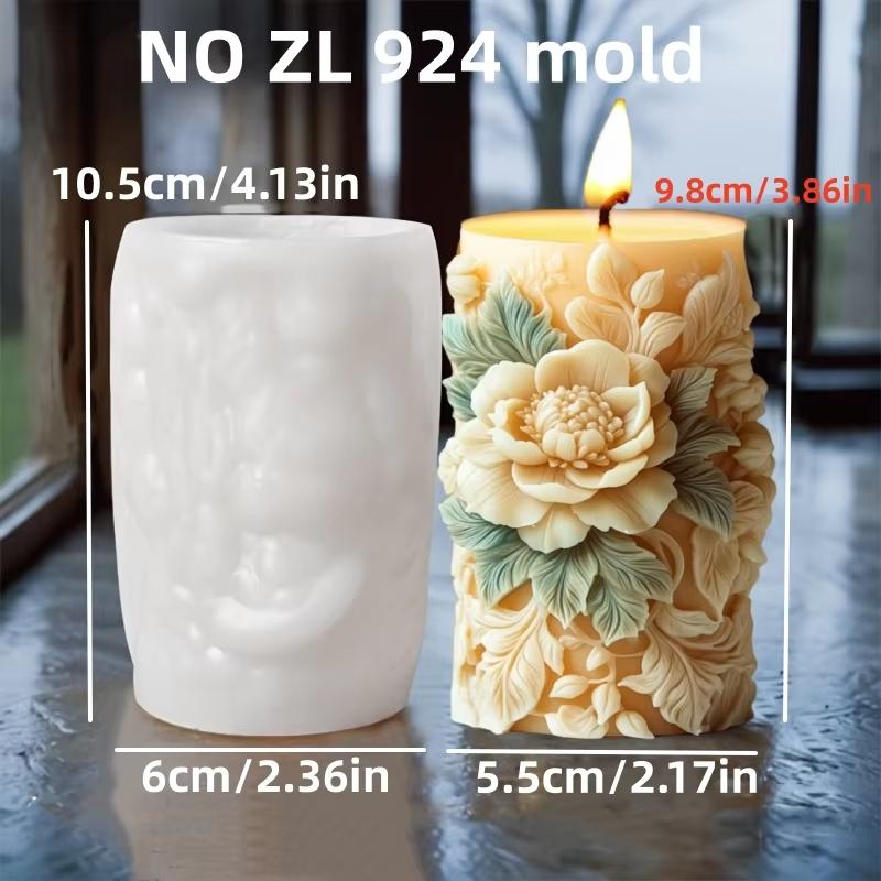 3D Coconut Tree Relief Cylindrical Candle Silicone Mold Beach Tree Resin Molud Palm Tree Flower Relief Handicraft Gypsum Molds