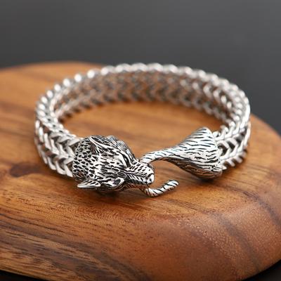 High Quality Stainless Steel Nordic Viking Wolf Head Bracelet Vintage Bracelet Men's Jewelry Bracelet Gift