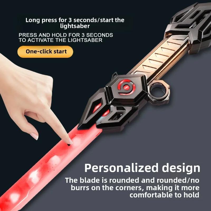 Revolving Laser Sword Retractable Flashing Double-Edged Children Luminous Toy,Light Up Swords Saber and Realistic Handle for Kid,Expandable Light Toy