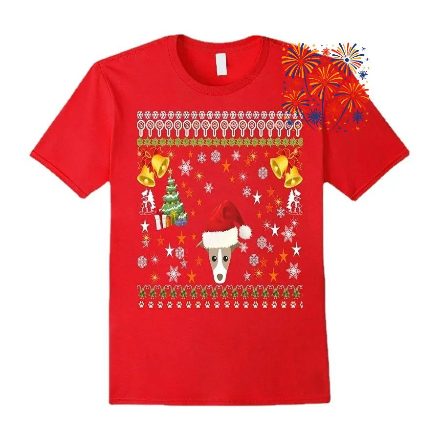 Greyhound Ugly Christmas TShirt 100 Cotton ONeck Short Sleeve Summer Casual Mens Tshirt Streetwear