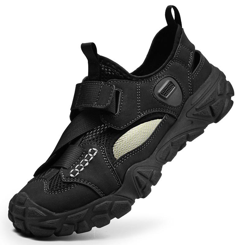 Popular Outdoor Driving Sandals Men's Summer Imitation Leather Soft-soled Cool Slippers Casual Breathable Non-slip Beach Shoes Men