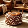 PU Leather Boho Style Seat Cushion Cover Unstuffed Storage Leg Bench Sofa Stool Cover  Balcony
