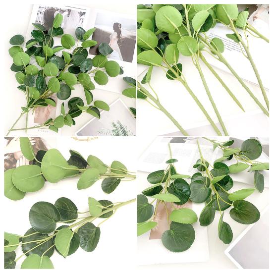 Artificial Green Leaves Stem Fake Greenery Leaves Branch Faux Plants Spray for DIY Wedding Bouquet Table Centerpieces Vase Filler Home Indoor Decor