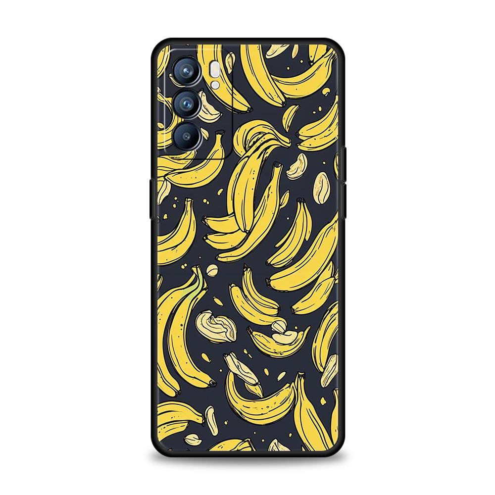 Funny Bite Apple Banana Phone Case For Oppo Reno 13 12 11 10 7 F Find X5 X6 A98 A80 A79 A78 A57 A54 A31 A17 Pro Soft TPU Cover