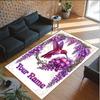 Birds Theme Crystal Velvet Floor Rug Personalized Custom Name Text Warm Carpet Home Decoration