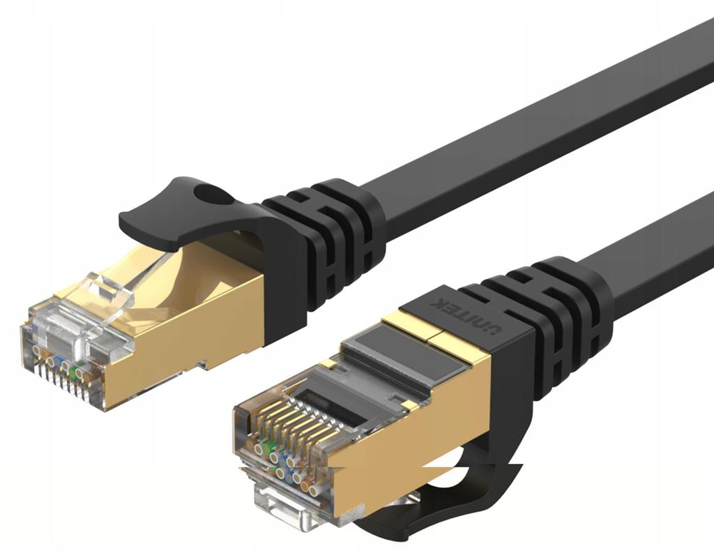 Patchcord UNITEK C1897BK-1M płaski Ethernet Cat.7, 1m
