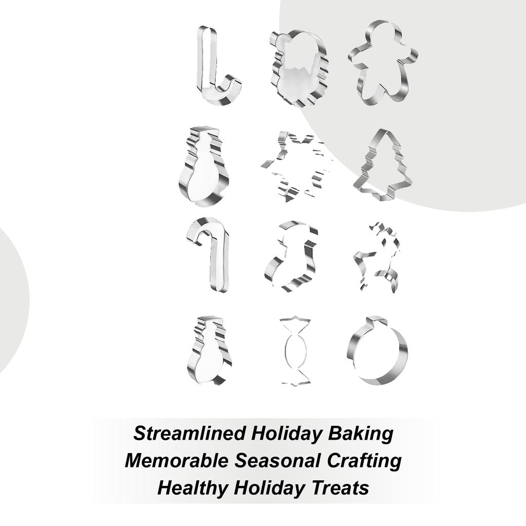 6Pcs Christmas Biscuits Mold Santa Claus Snowflake Christmas Tree Sugar Cookies Baking Tool Stainless Steel Cutting Mold Set