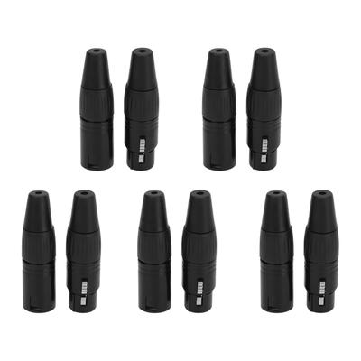 5 Paar XLR Stecker 3 Pin Männlich Weiblich XLR Mikrofon Audiokabel Stecker Vergoldet