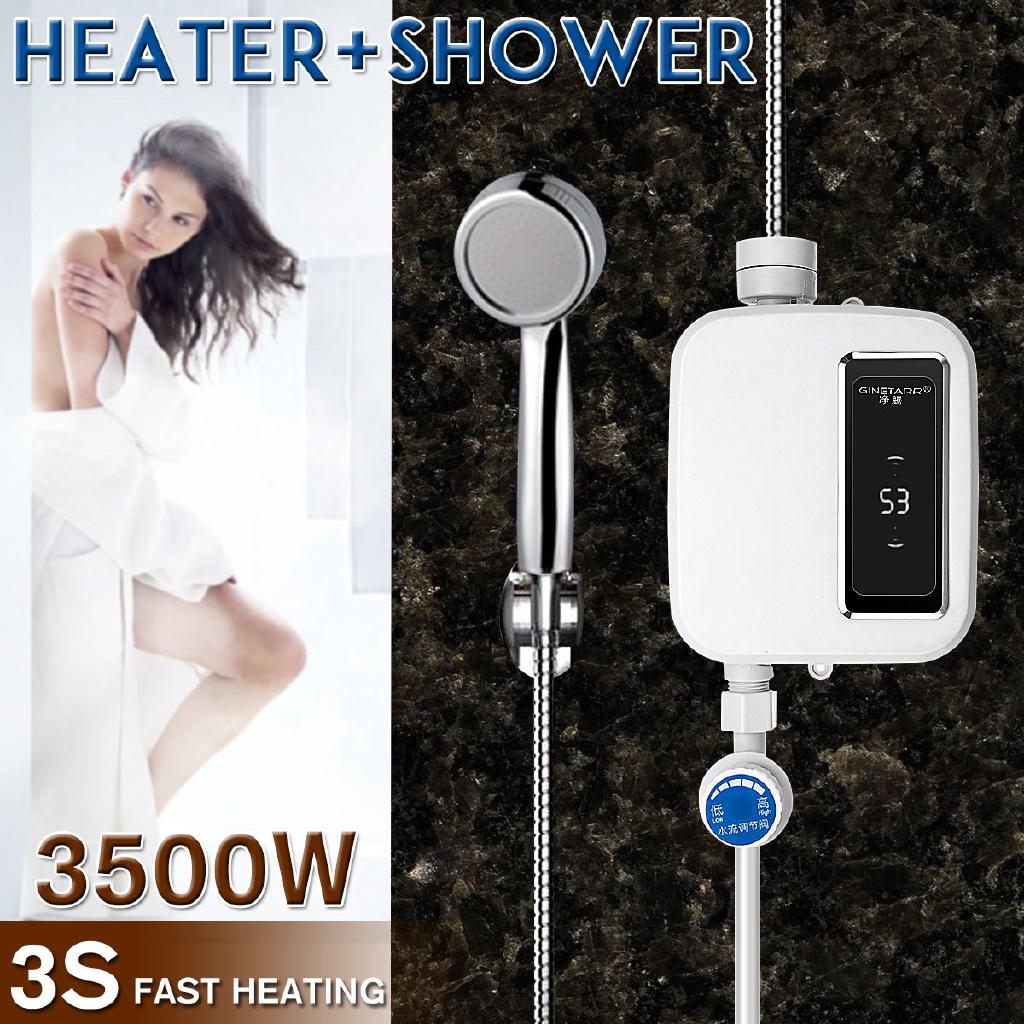 

Водонагреватель Ванная Кухня Мгновенный Электрический Нагреватель Горячей Воды Кран Дисплей Температуры Смеситель Душ Безнапорный Кран 3500 Вт