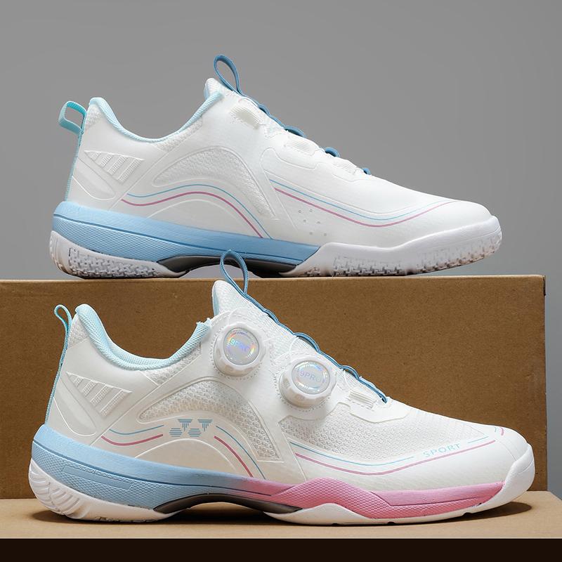 New Men's Badminton Shoes Women's Non Slip Tennis Shoes Colorful Soles Training Specific Sports Shoe Breathable Outdoor Sneakers
