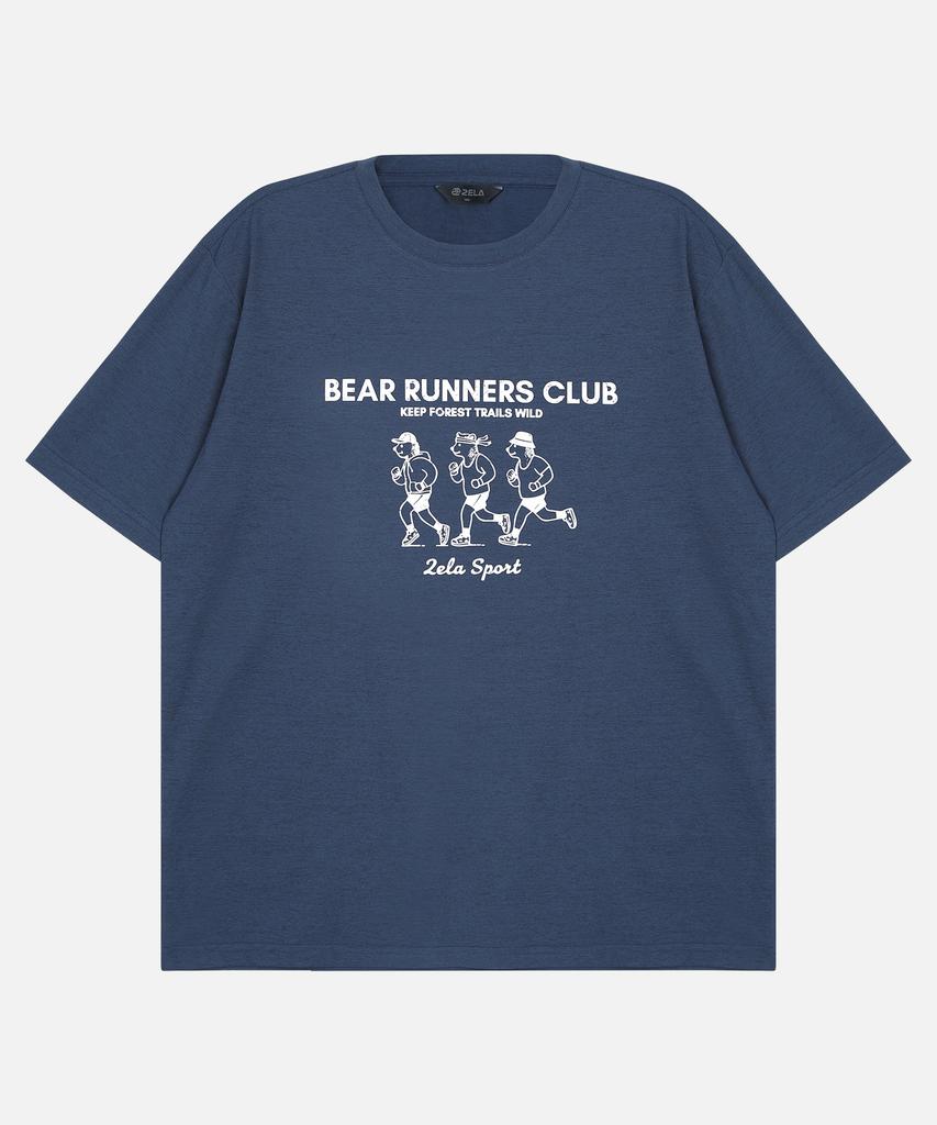 2ELA Unisex Running Bears Graphic Sorona Round Short Sleeve T-Shirt 6 Colors (Type B)
