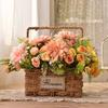Lifelike Artificial Dahlia Flower Aesthetic Faux Flower Bouquet Long Branch Silk Dahlia Flower Wedding Party Home Decor