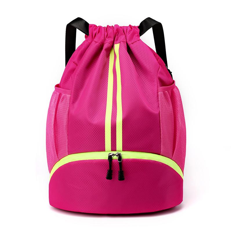 Large Capacity Oxford Cloth Sports Backpack with Wet/Dry Separation and Drawstring, Unisex for Swimming and Basketball