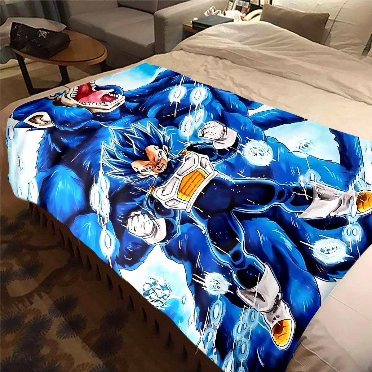 

1PC Dragon Ball Super Print Flannel Blanket, High quality All Seasons, Home Decor, Warmth and Comfort, Perfect for Christmas Gifts 80cm x 120cm