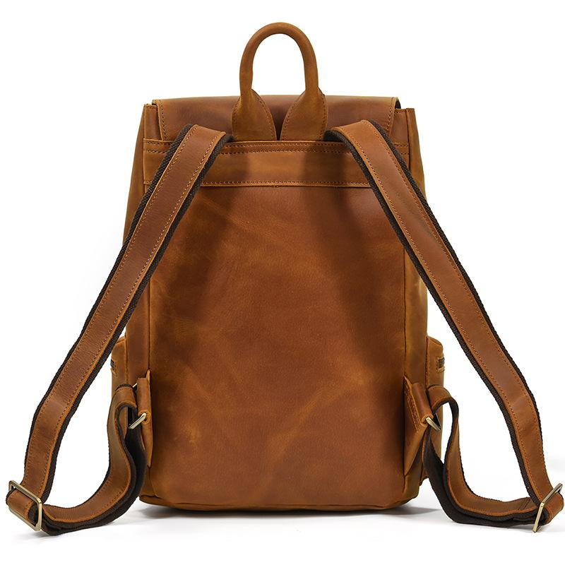 Herrenrucksack Crazy Horse Leder Retro Damenrucksack Kopf Rindsleder Studenten Rucksack Lässig