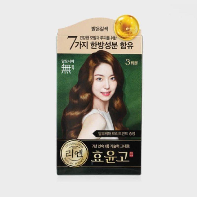 ReEn Heukmobichaek Hyoyoon Go Cream Hair Color – Long-Lasting Herbal Cream Hair Dye Light Brown