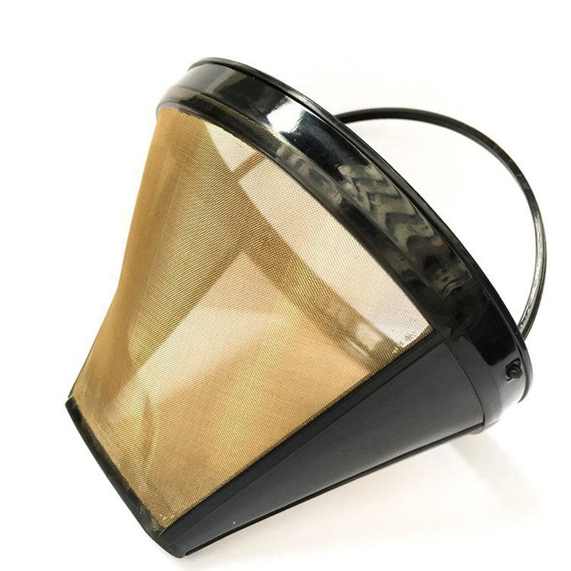 

Фильтр для кофе из нержавеющей стали, безбумажный кофейник, наливаемый вручную, не протекающий, воронка для кофе, фильтр-чашка, инструменты для приготовления кофе золотой