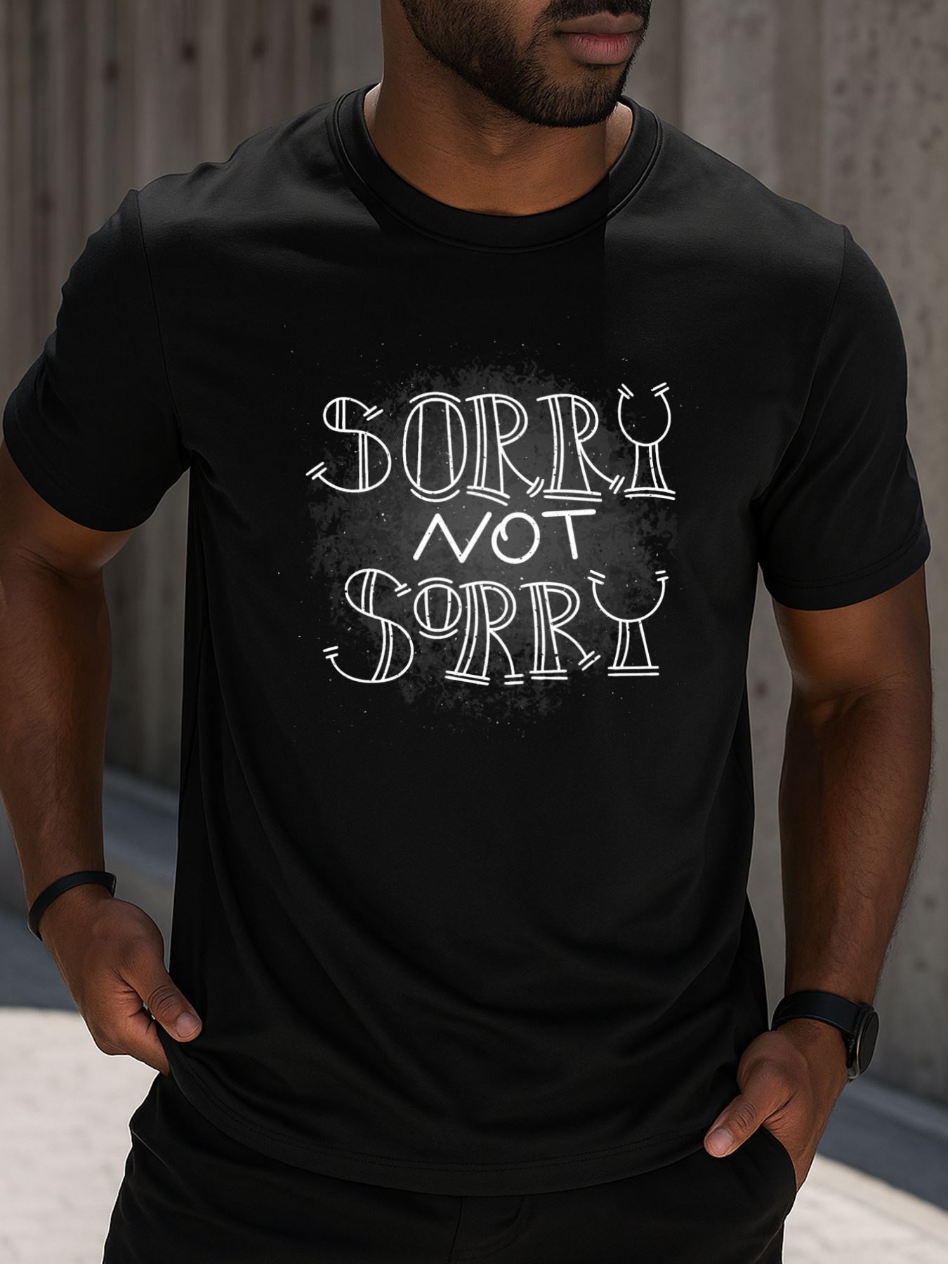 Top Pick Local 1pc MenS Plus Size Motivational Sorry Not Sorry TShirt S