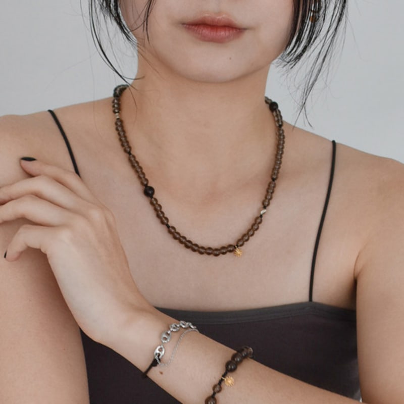 Odds&ends Smoky Stone Necklace 6mm