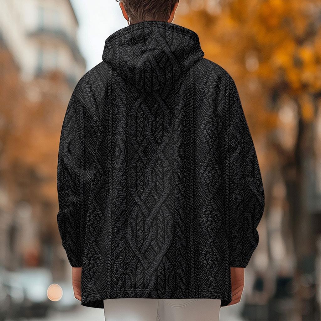 Men's Thick Zipper Pocket Jacket with Pockets Inserted Into Cotton Jacket