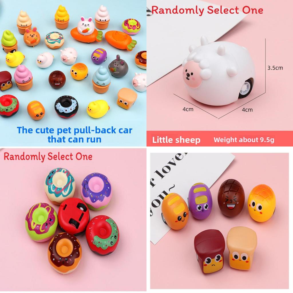 Bread Doughnut Emoji Toy Car With Pullback Function For Toddler Play And Parentchild Interaction