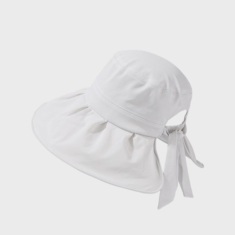 Summer Solid Color Fisherman Hat Outdoor Foldable Thin Breathable Sun Hat белый