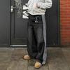Mens Loose Fit Wide Leg Jeans 2026 Fall Collection High Waist Straight Cut Casual Denim Pants With Side Zip Detail