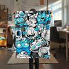 1PC Little monster Print Flannel Blanket, High quality Comfortable for All Seasons, Home Decor, Warmth and Comfort, Perfect for Christmas Gifts