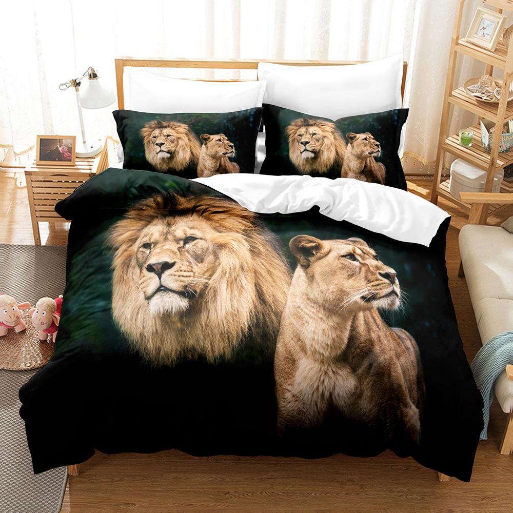 Lion Pattern 3D Three-Piece Set, Digital Printing Three-Piece Set