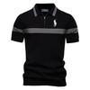 Polo Ralph Lauren Spring/Summer Pony Embroidered New Polo Shirt Fashion Striped Men's Business Short Sleeved Top