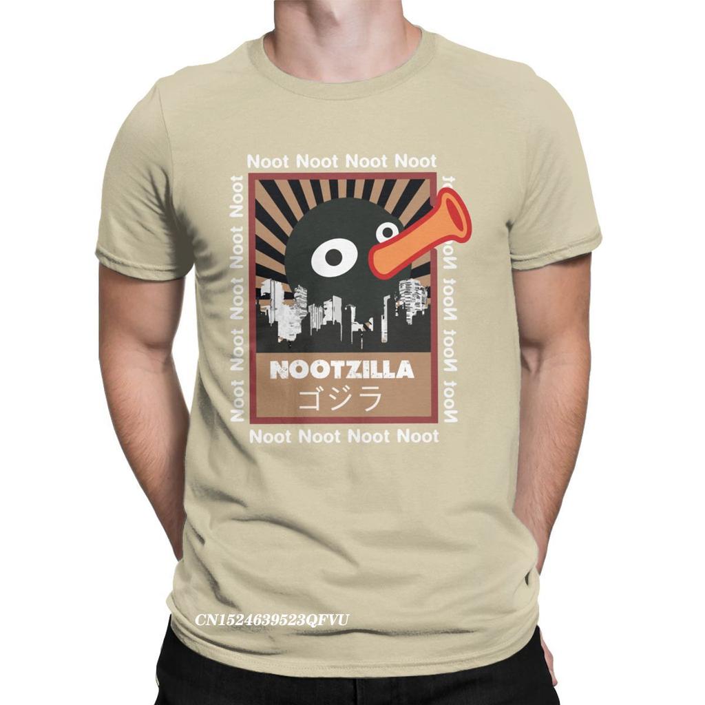 Men Women's Tee Shirt Noot Noot Pingu Sarcastic Noot Meme Nootzilla Vintage Pure Cotton Tee Penguin Tshirt Clothes Big Size