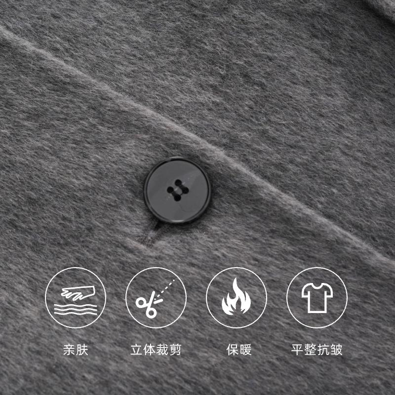 Autumn and Winter Temperament Suit Collar Single-breasted Loose and Versatile Knee-length Woolen Jacket 188