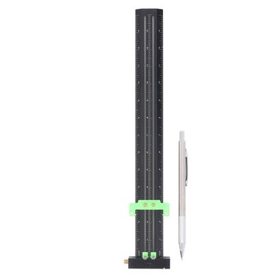 T Type Scribing Ruler Aluminum Alloy Multifunctional Portable Woodworking Ruler T Square with Pen