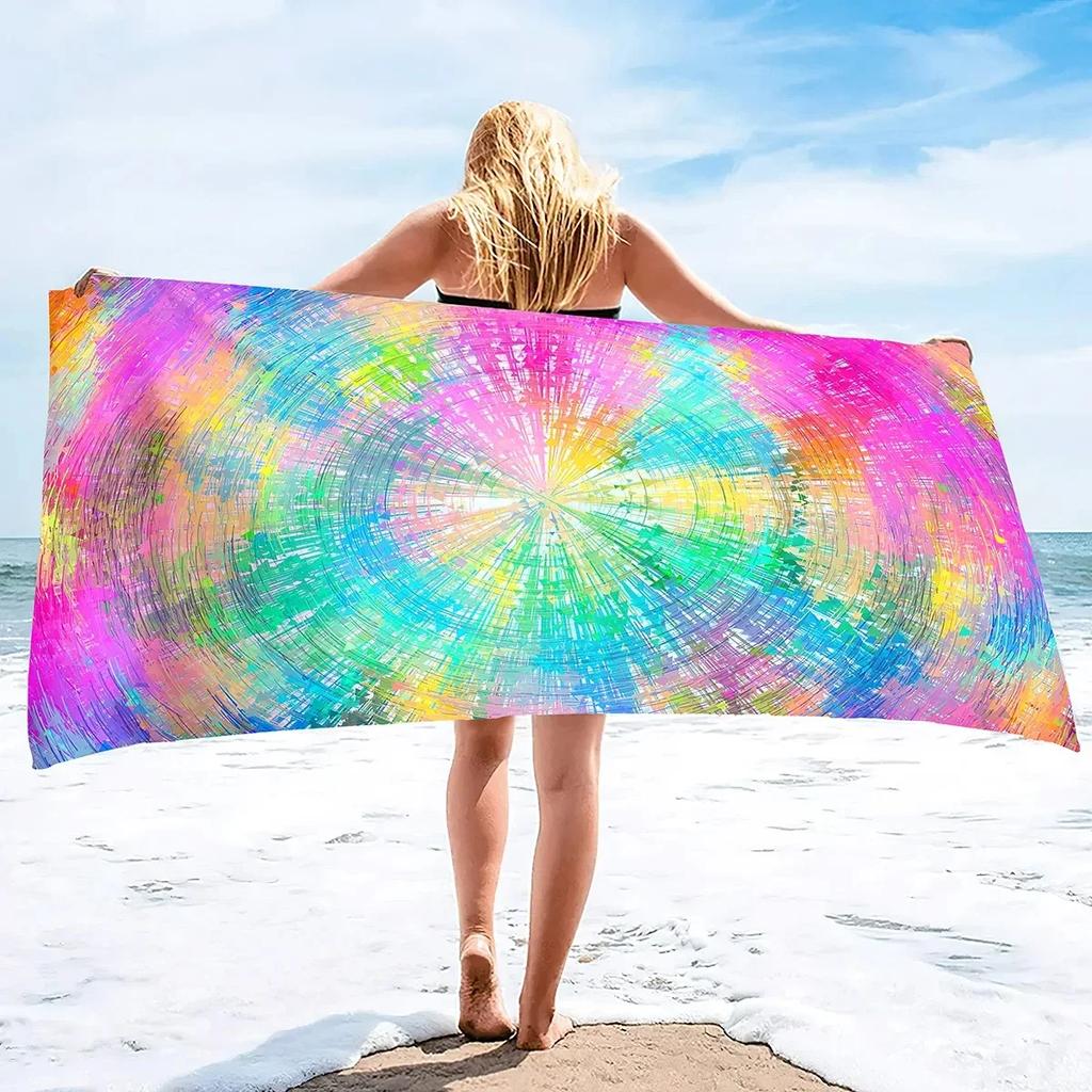 Rainbow Bliss Bath Towel - Vibrant Design, Soft Absorbent, Perfect for Summer Fun, Adds Cheerful Vibes to Your Beach Days