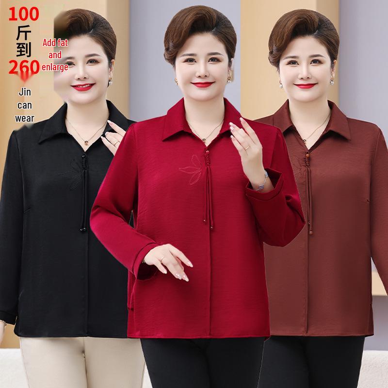 Plus Size Autumn Top for Moms & Grandmothers - Chinese Style