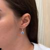 Silver Earrings with Opal 0.98ct, Cubic Zirconia (2170068)