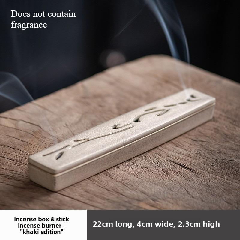 Creative Ceramic Incense Burner Home Fragrance Box Home Chinese Zen Desktop Decoration Deodorization and Moisture Removal