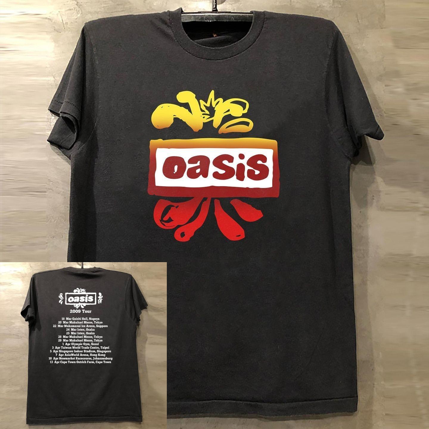 

Oasis Oasis Rock Band Retro High Street Printed Short-sleeved T-shirt Chic American Small Collar Half-sleeved Man 4XL