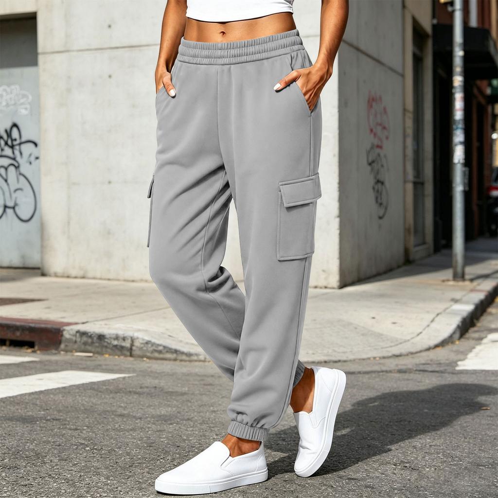 Women's Fashion Loose Fit Cargo Pants, Color Sweatpants for Workout and Everyday Wear